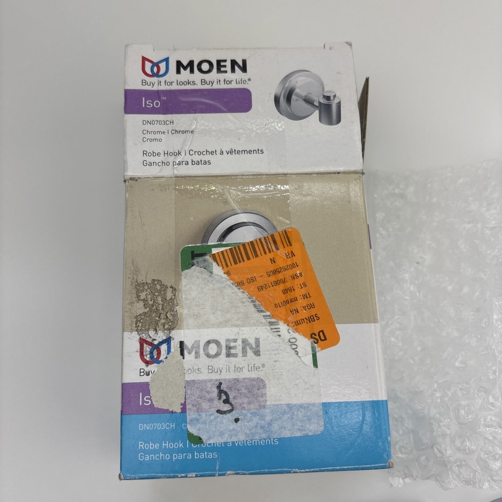 Moen Iso Chrome‎ Robe/ Towel Hook DN0703CH NEW